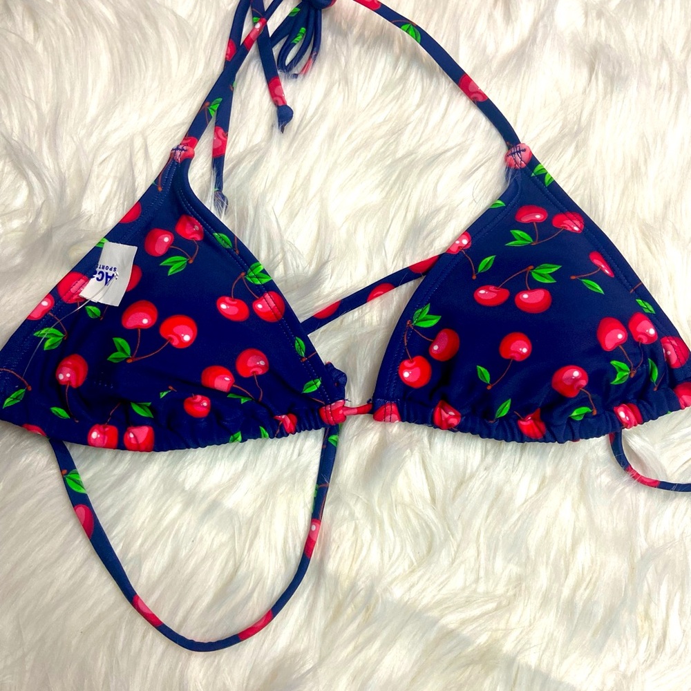 NWT cherry print swim top size M